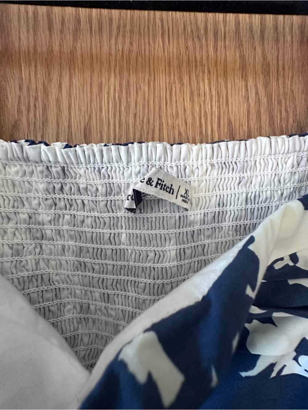 Abercrombie & Fitch Navy and White Smocked Bodice Dress - Picture 3 of 3